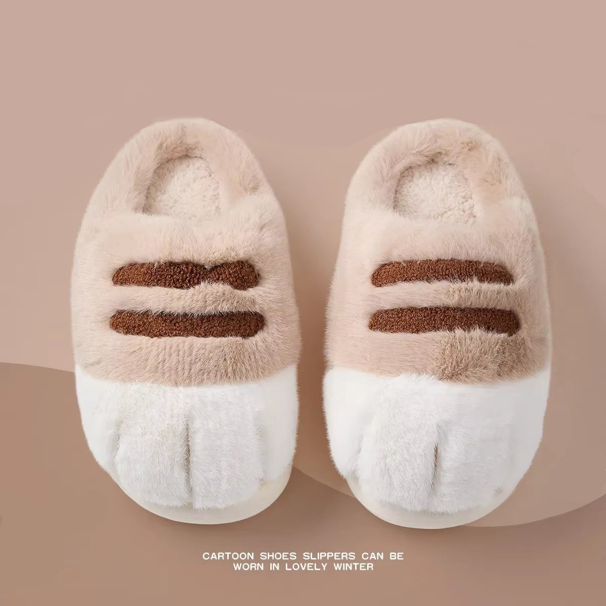 Cat Paw Plush Slippers