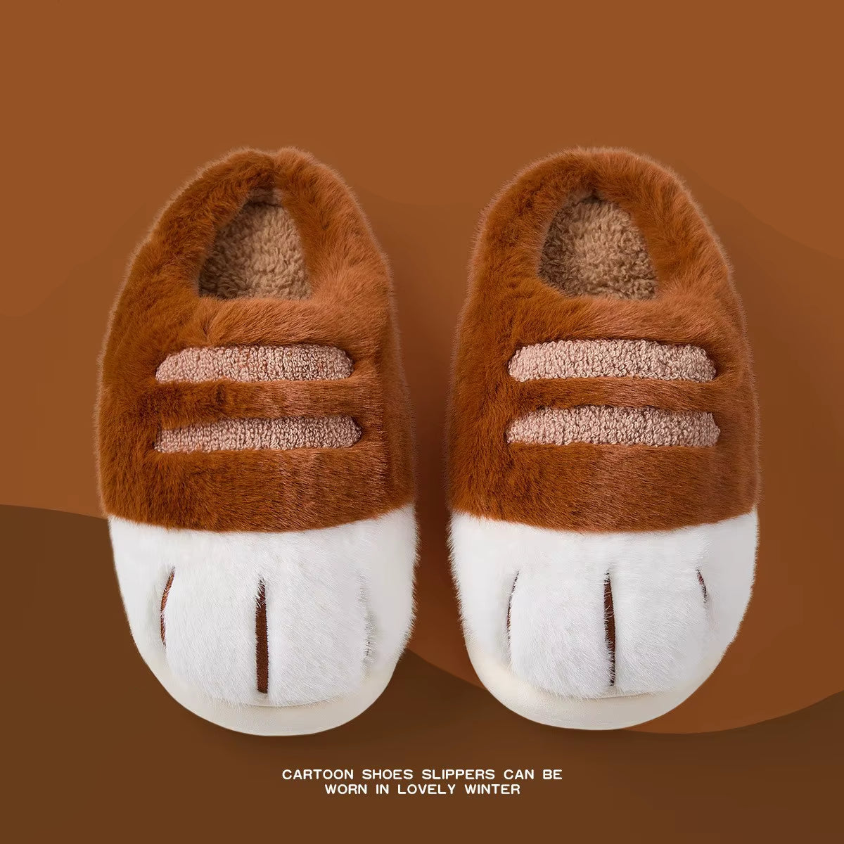 Cat Paw Plush Slippers